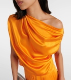 The Sei Draped one-shoulder silk top