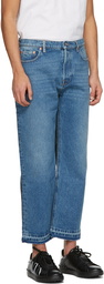 Valentino Blue & Navy Denim Paneled Jeans