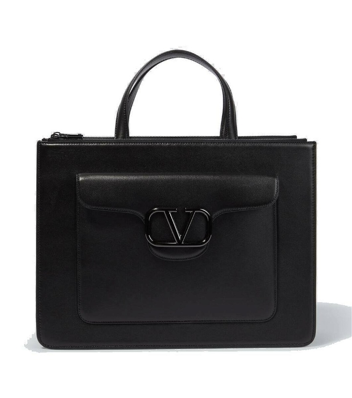Photo: Valentino Garavani VLogo leather briefcase