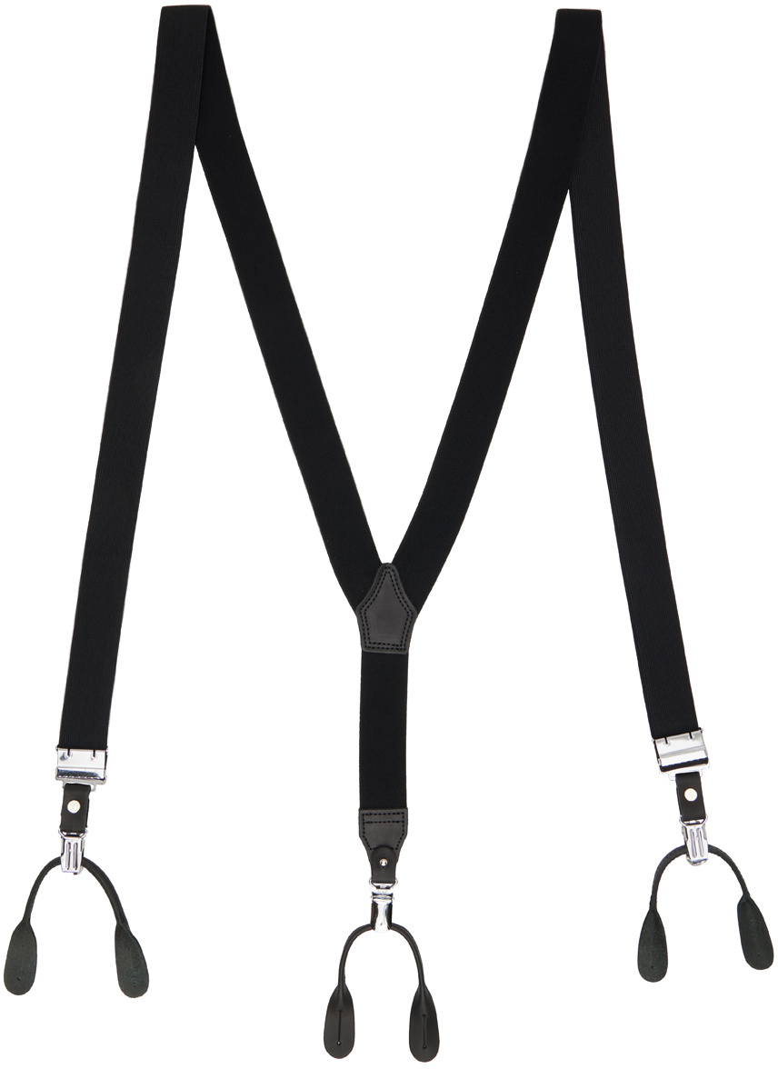 Yohji Yamamoto Black Wooly 2Way Suspenders Yohji Yamamoto