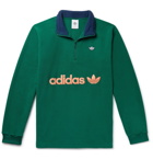 adidas Originals - Samstag Colour-Block Logo-Appliquéd Fleece Half-Zip Sweatshirt - Green