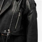 Agolde Women's Remi Crop Leather Biker Jacket in Black