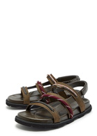Moncler Vera Isla Grosgrain and Leather Sandals Brown