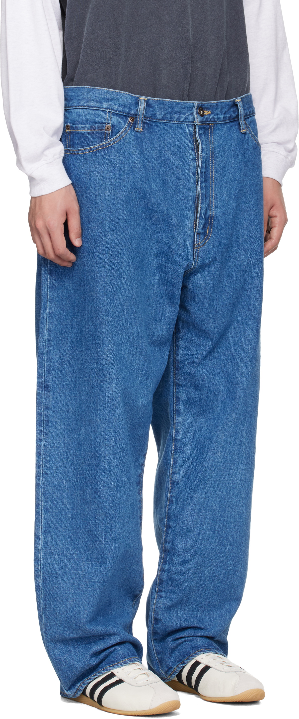 WTAPS Blue 'Blues' Straight Jeans