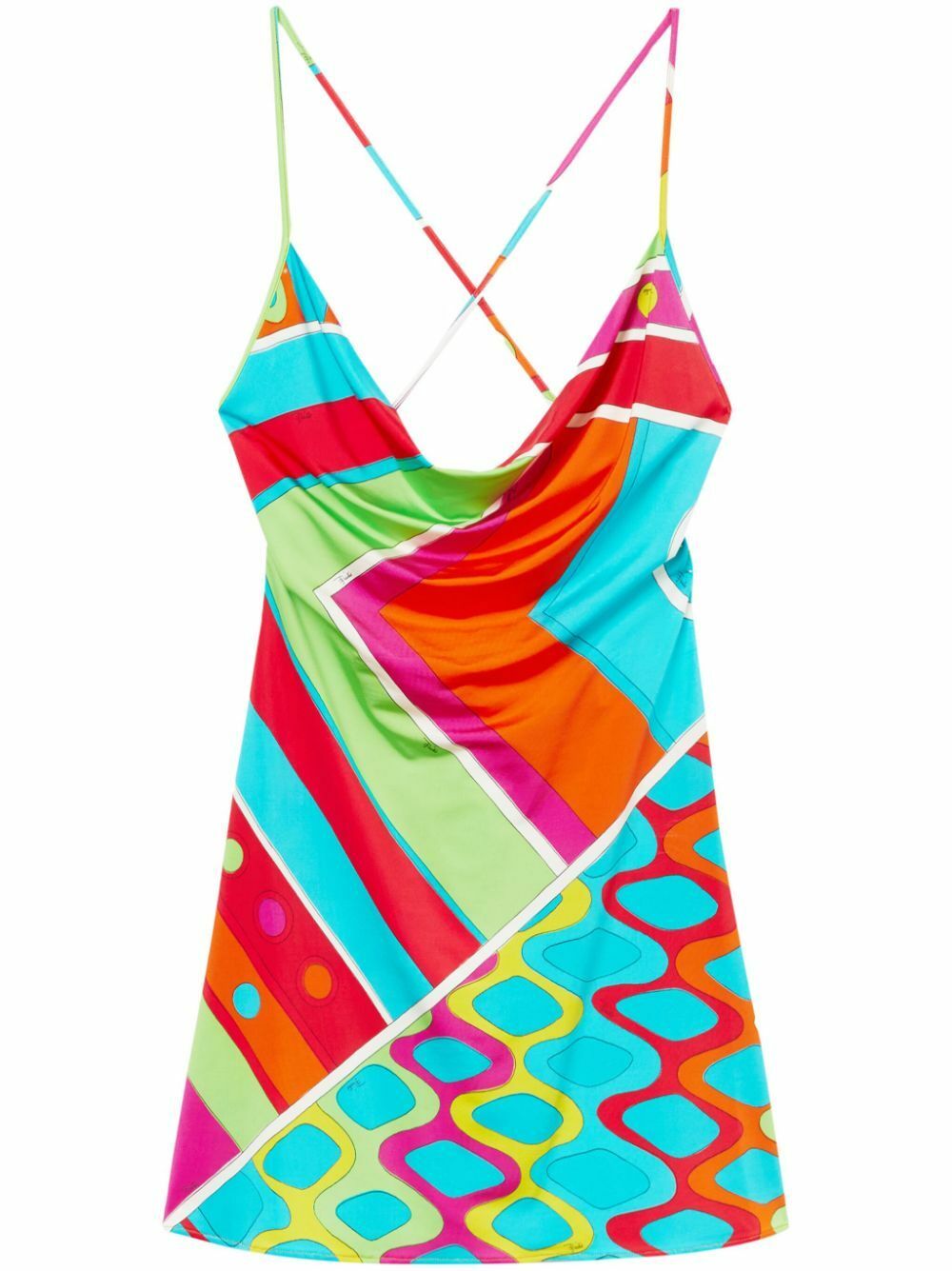 PUCCI Blue Vivara Print Slip Mini Dress Emilio Pucci