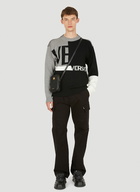 Logo Jacquard Colour Block Sweater in Black