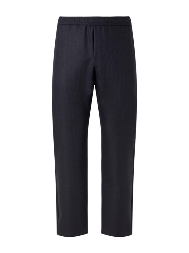 Photo: Barena - Straight-Leg Herringbone Virgin Wool Trousers - Blue