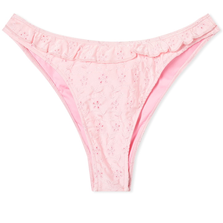 Photo: Frankies Bikinis Women's Lucia Eyelet Bikini Bottom in Pink