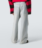 Balenciaga Leather-trimmed wide-leg jeans