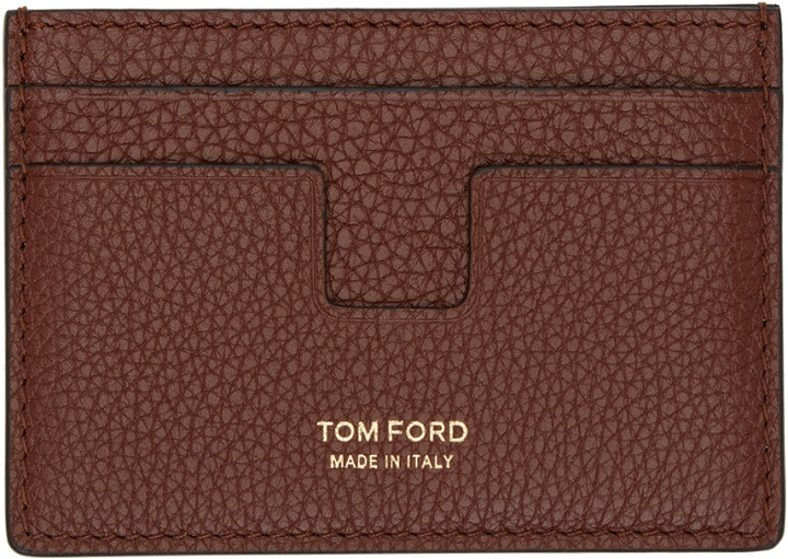 Photo: TOM FORD Brown Money Clip Card Holder