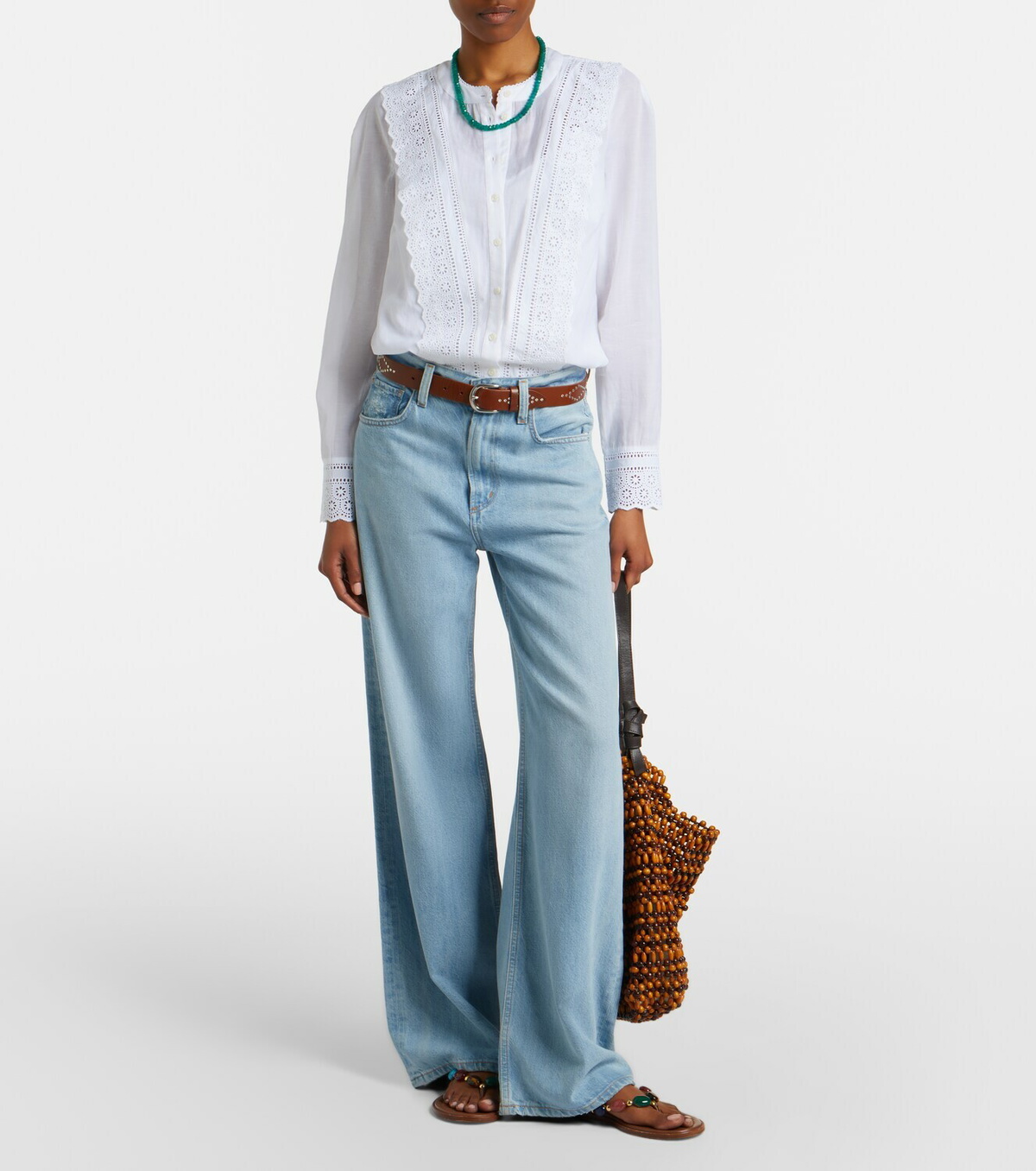 Veronica Beard Clermont broderie anglaise cotton-blend shirt