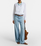 Veronica Beard Clermont broderie anglaise cotton-blend shirt