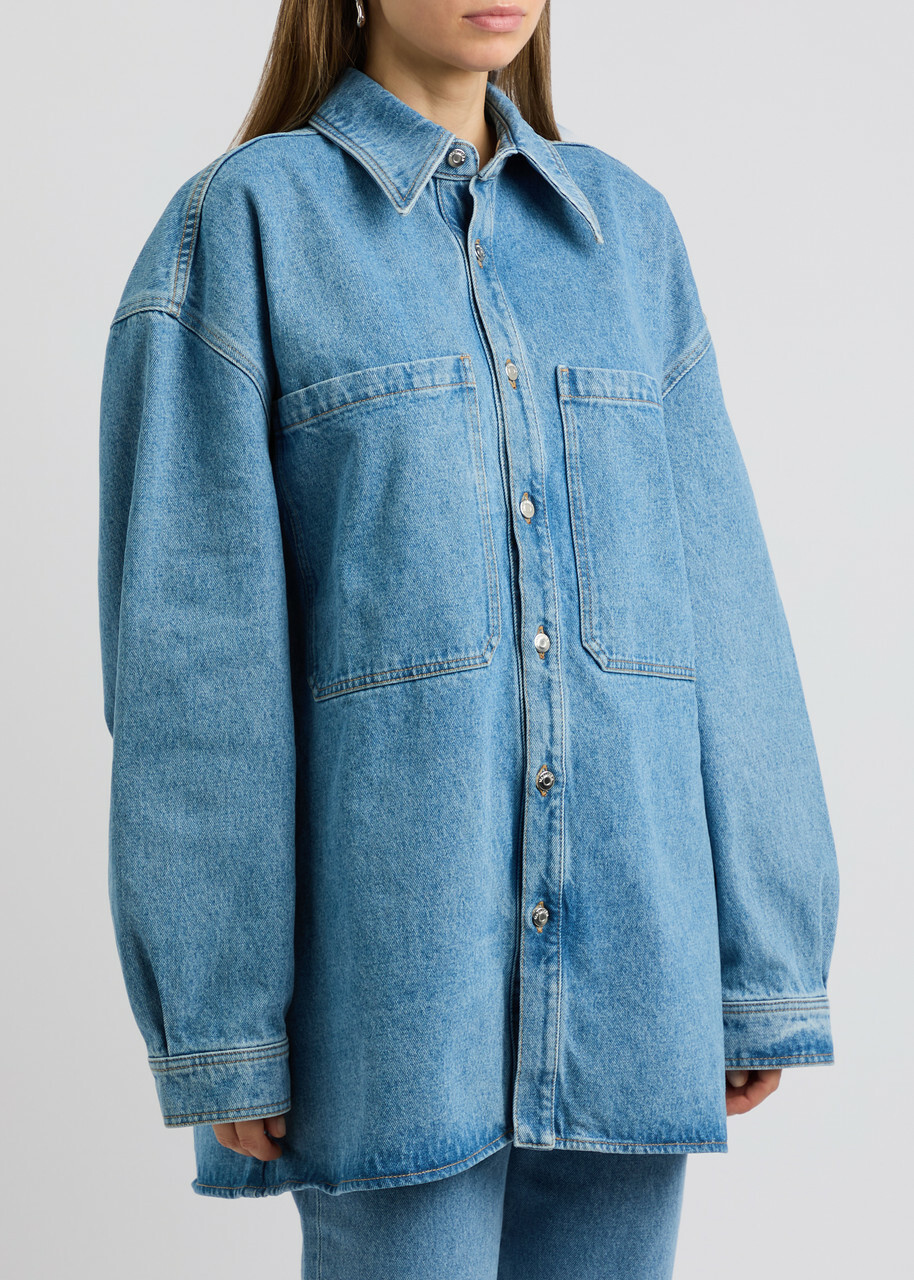 Nanushka Beaux Denim Overshirt Blue