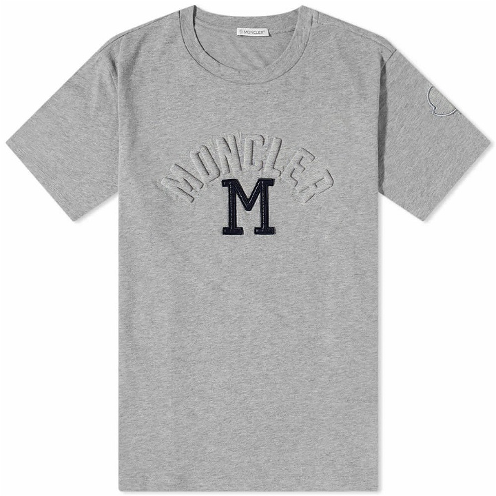 Photo: Moncler Men's M Embossed Logo T-Shirt in Grey