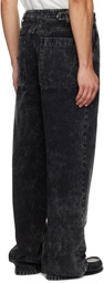 Lanvin Black Loose Fit Washed Jeans