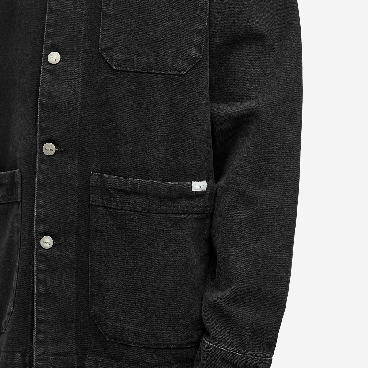 Foret Men's Rowan Denim Overshirt in Washed Black