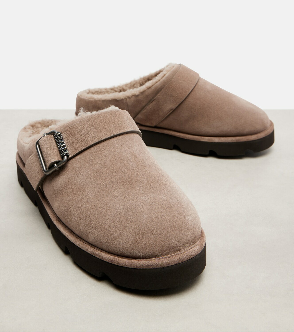 Brunello Cucinelli Monili suede slippers