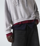 Balenciaga Logo layered cotton jersey hoodie