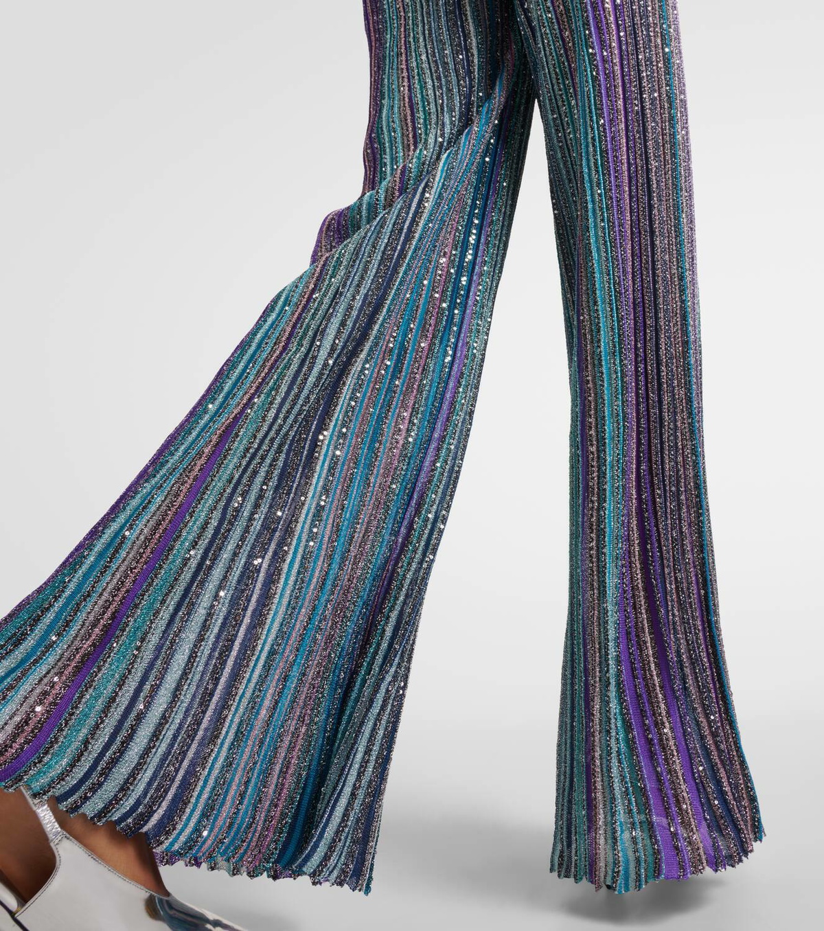 品質のいい wide-leg crochet-knit Metallic MISSONI pants