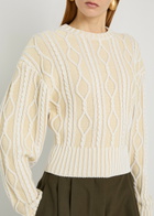 Jacquemus La Maille Amelo Cable-knit Cotton Jumper Ivory