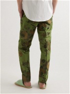 ERDEM - Straight-Leg Embroidered Cotton-Drill Chinos - Green