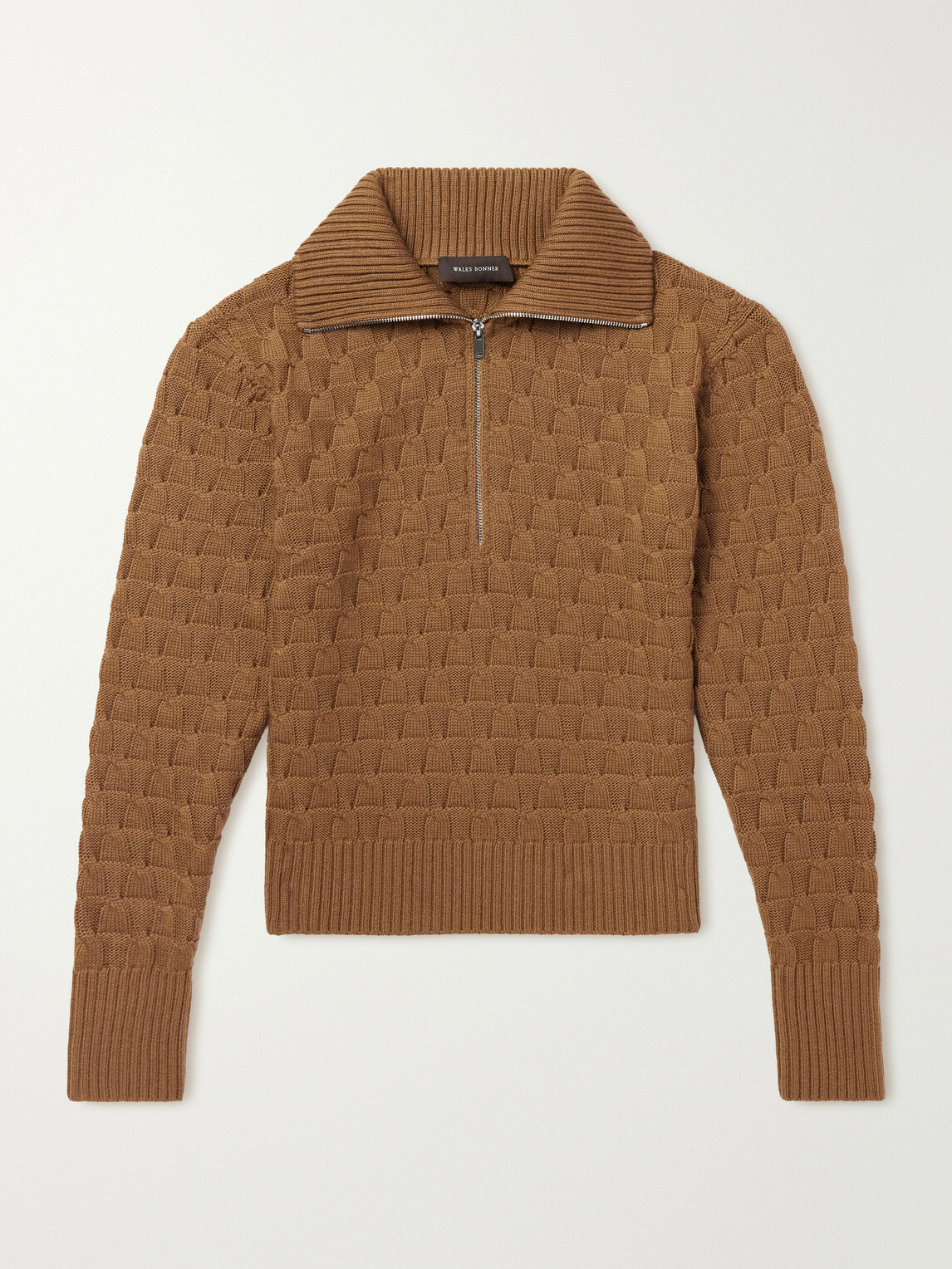 Wales Bonner - Wool Half-Zip Sweater - Brown