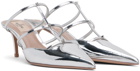 Valentino Garavani Silver Rockstud Wispy Calfskin 60mm Mules