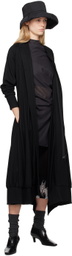 YOHJI YAMAMOTO Black R-Track Maxi Dress