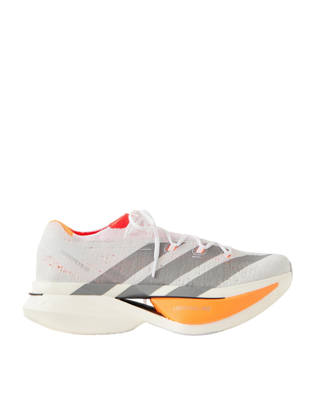 Photo: ADIDAS RUNNING - Adizero Prime X3 Striped Rubber-Trimmed STRUNG Running Sneakers - White
