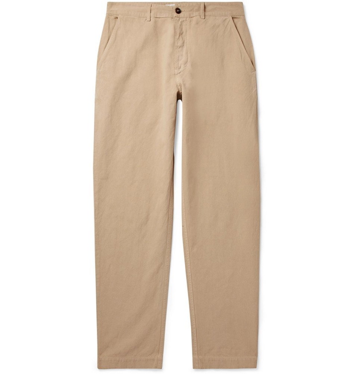 Photo: Universal Works - Tapered Linen and Cotton-Blend Trousers - Sand