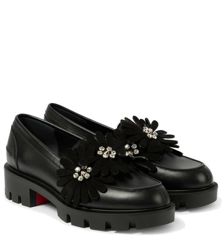 Photo: Christian Louboutin Flora Moc embellished leather loafers