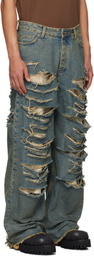 424 Blue Big Daddy Ripped Jeans