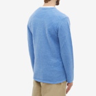 Comme des Garçons Homme Plus Men's Brushed Mohair Crew Knit in Blue