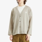 Needles Men's Woven V-Neck Cardigan in Natural/Black Grid