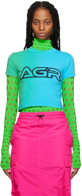 Photo: AGR Blue & Green Gradient T-Shirt