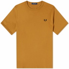 Fred Perry Men's Ringer T-Shirt in Dark Caramel