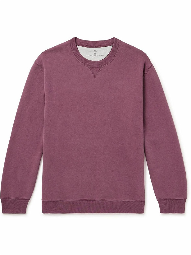 Photo: Brunello Cucinelli - Cotton-Jersey Sweatshirt - Purple