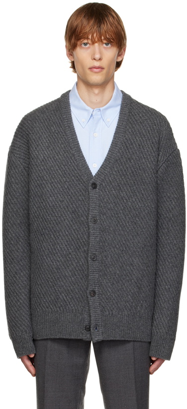 Photo: Solid Homme Gray Ribbed Cardigan