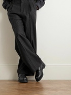 The Row - Oiled-Leather Derby Shoes - Black