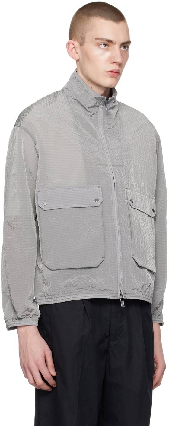 Emporio Armani Gray Textured Jacket