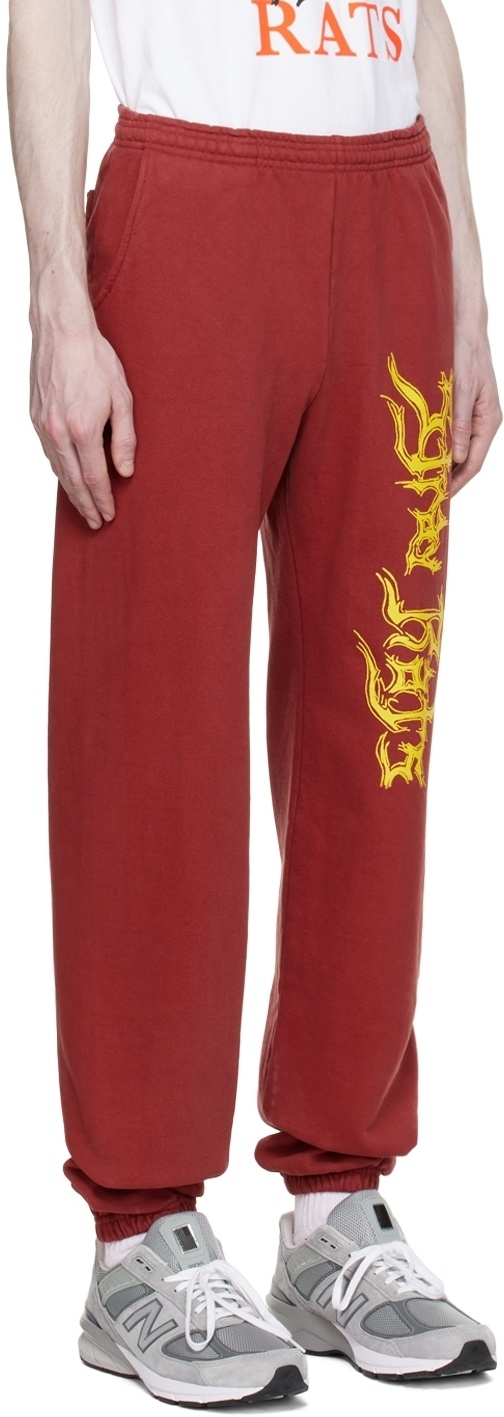 Stray Rats Red Cotton Sweatpants