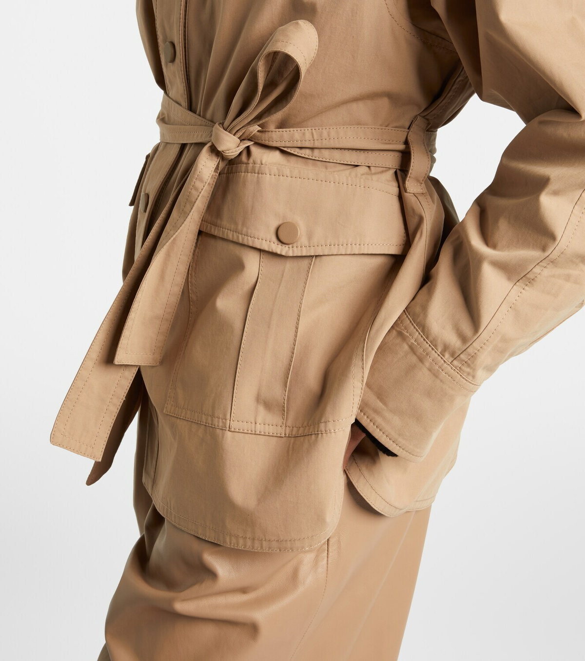 Yves Salomon Belted cotton jacket