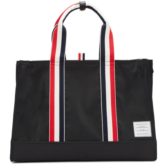 Photo: Thom Browne Black Zip-Top East West Tote