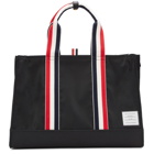 Thom Browne Black Zip-Top East West Tote