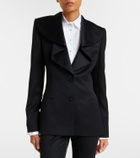 McQueen Satin-trimmed wool blazer