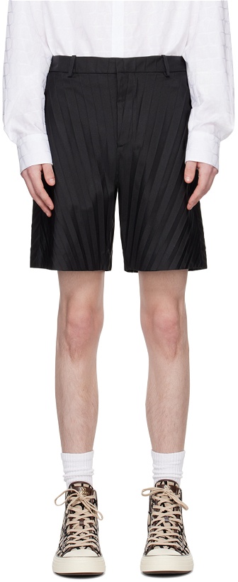 Photo: Valentino Black Garment-Pleated Shorts
