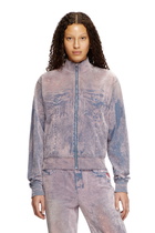 Diesel Trompe l'oeil flocked zip-up sweatshirt - Sweaters Womens in Multicolor