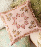 Etro Embroidered cotton cushion