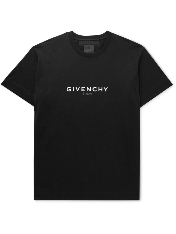 Photo: Givenchy - Oversized Logo-Print Cotton-Jersey T-Shirt - Black