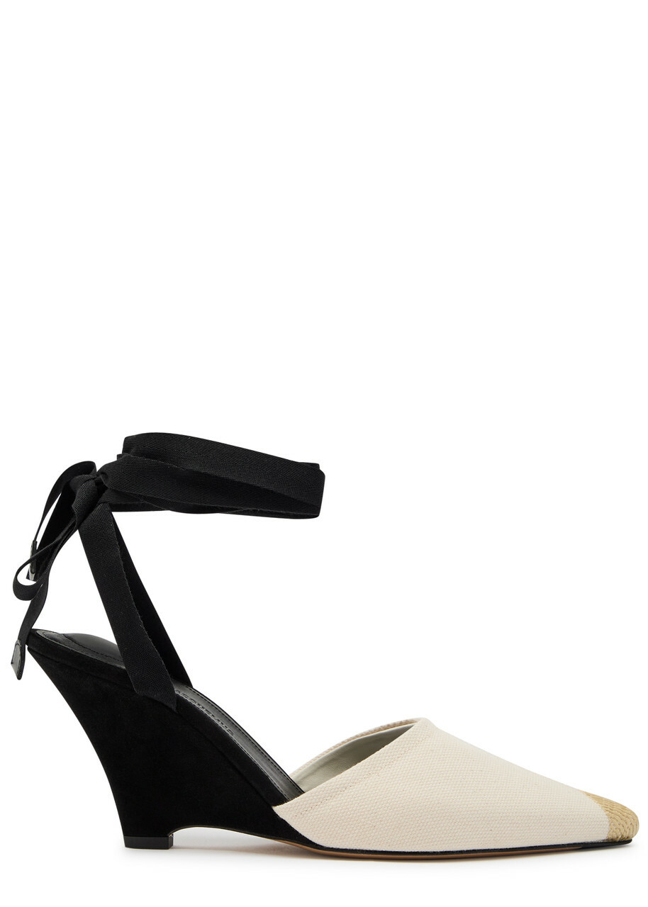 Jacquemus Les Espadrilles 80 Canvas Wedge Sandals Beige